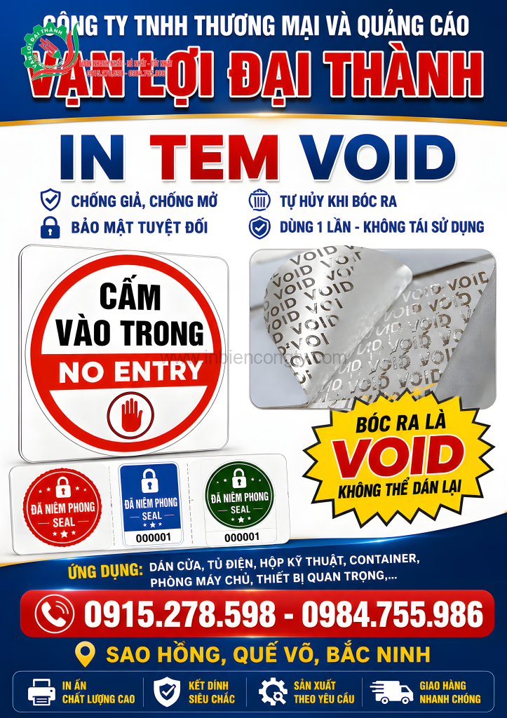 Tem niêm phong VOID chống bóc