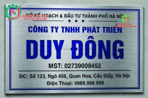 Biển ăn mòn inox trắng xước 50x30cm
