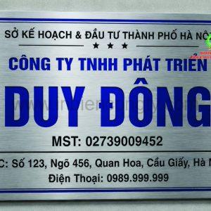 Biển ăn mòn inox trắng xước 50x30cm