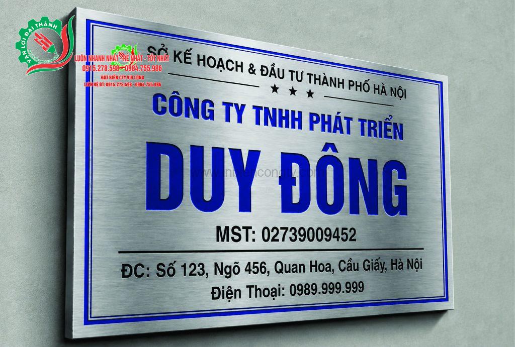 biển cty ăn mòn inox trắng xước mẫu 1 0915278598