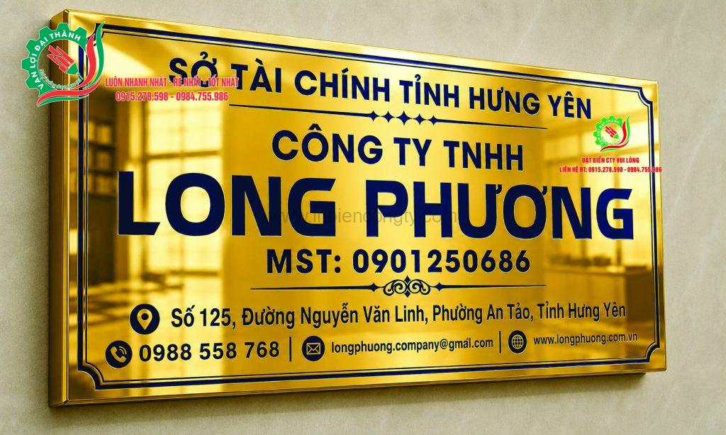 biển cty in uv inox vàng gương chân 2cm mẫu 1 0915278598