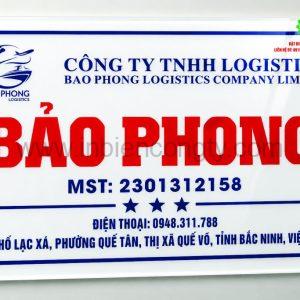 biển in uv ngược mica 4 ốc chân kính kt50x30cm