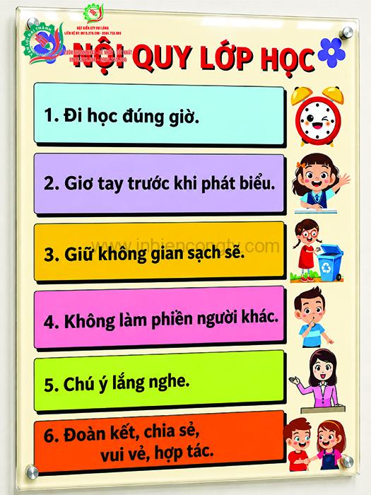 biển nội quy lớp học