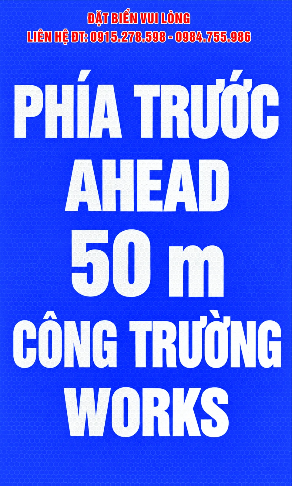 Biển báo phía trước có công trường 20 m, 50 m và 100 m – ảnh mẫu 05