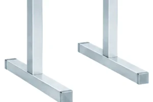 Cận cảnh chân sắt hộp của biển Không phận sự cấm vào, hai chân đế chữ T