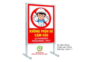 Biển Không phận sự cấm vào 80x120cm trên chân sắt hộp, ảnh đại diện nhóm biển công trường chữ nhật