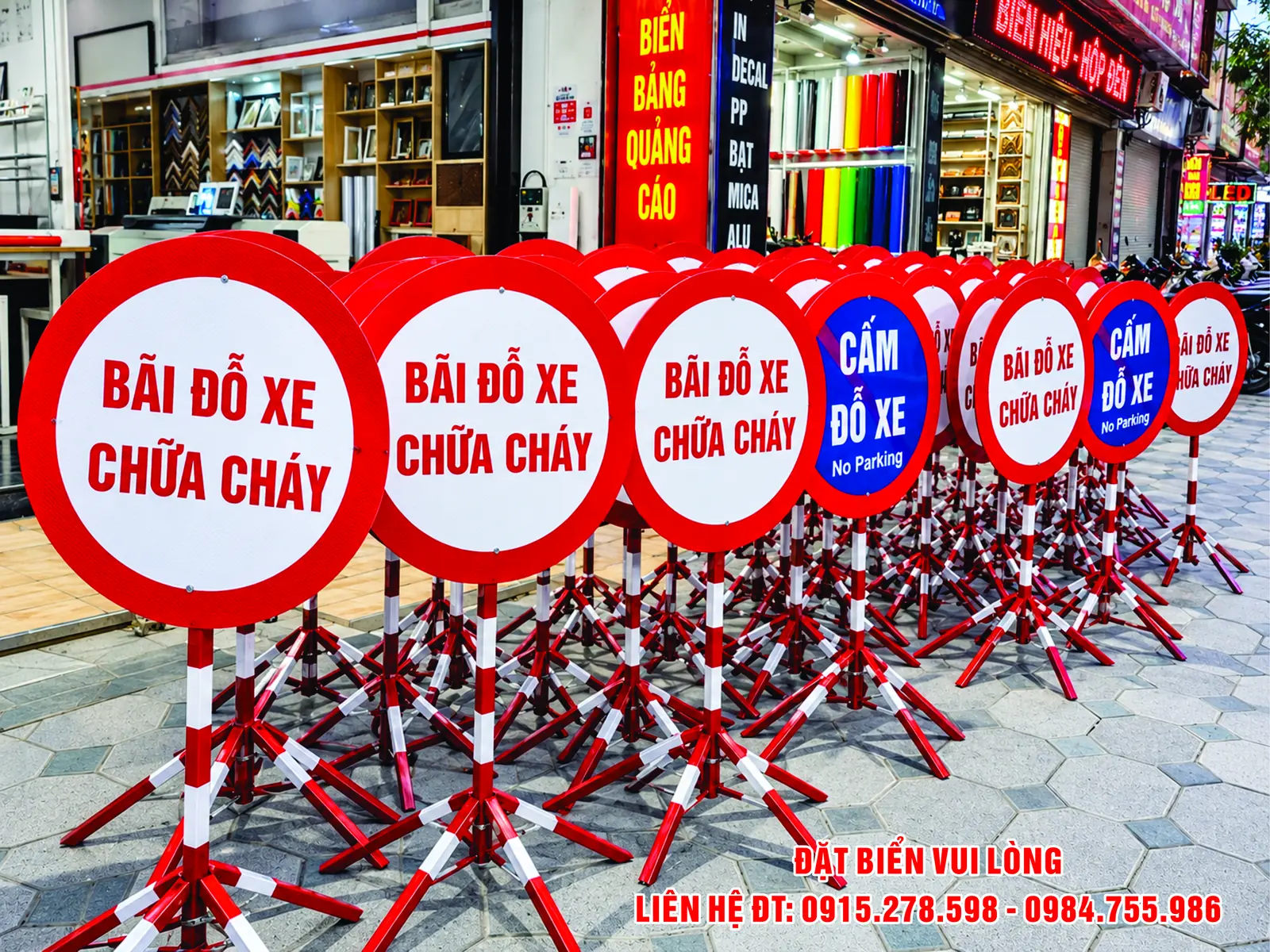 Biển phản quang tròn di động cho bãi đỗ xe và cảnh báo – ảnh mẫu 01