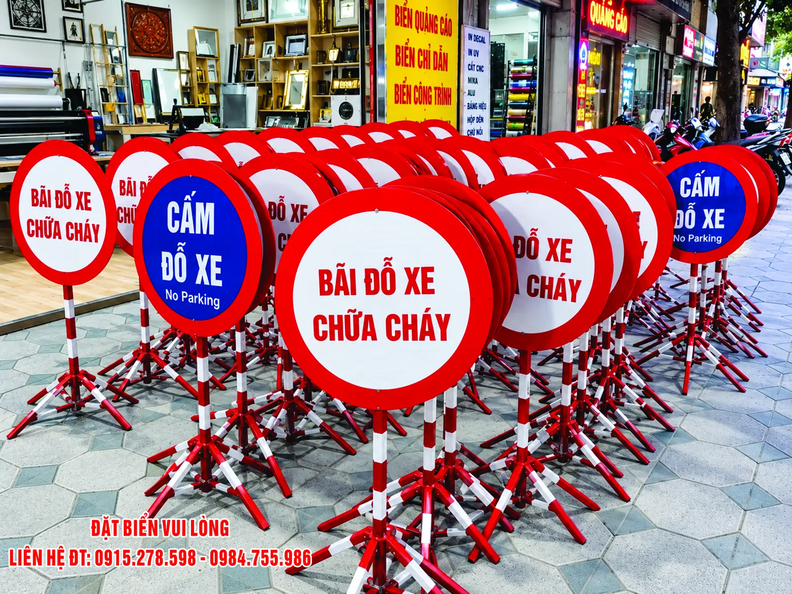 Biển phản quang tròn di động cho bãi đỗ xe và cảnh báo – ảnh mẫu 02