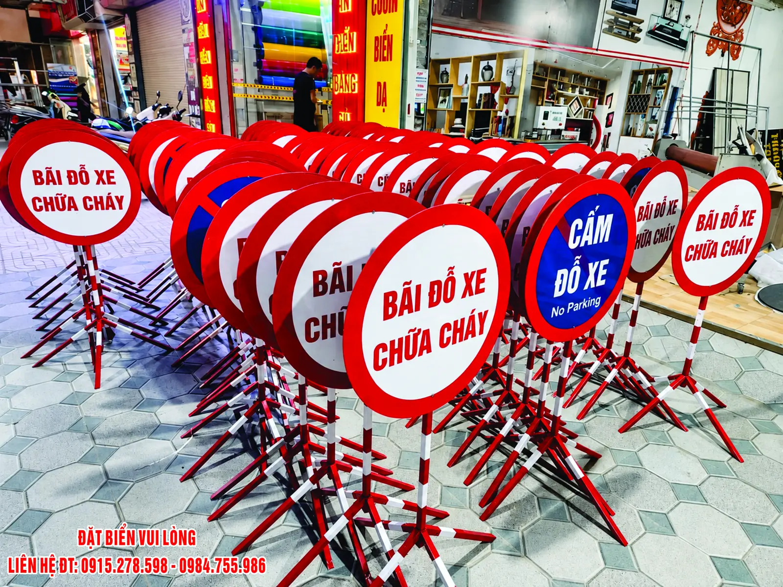 Biển phản quang tròn di động cho bãi đỗ xe và cảnh báo – ảnh mẫu 05