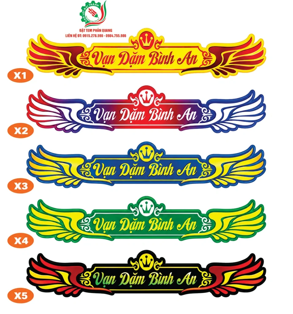Tem phản quang logo, chữ trang trí xe